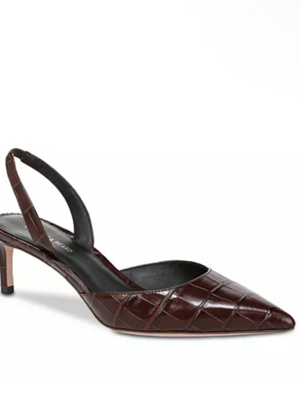 Veronica Beard Caroline Pointed Toe Slingback Pump Dark Brown